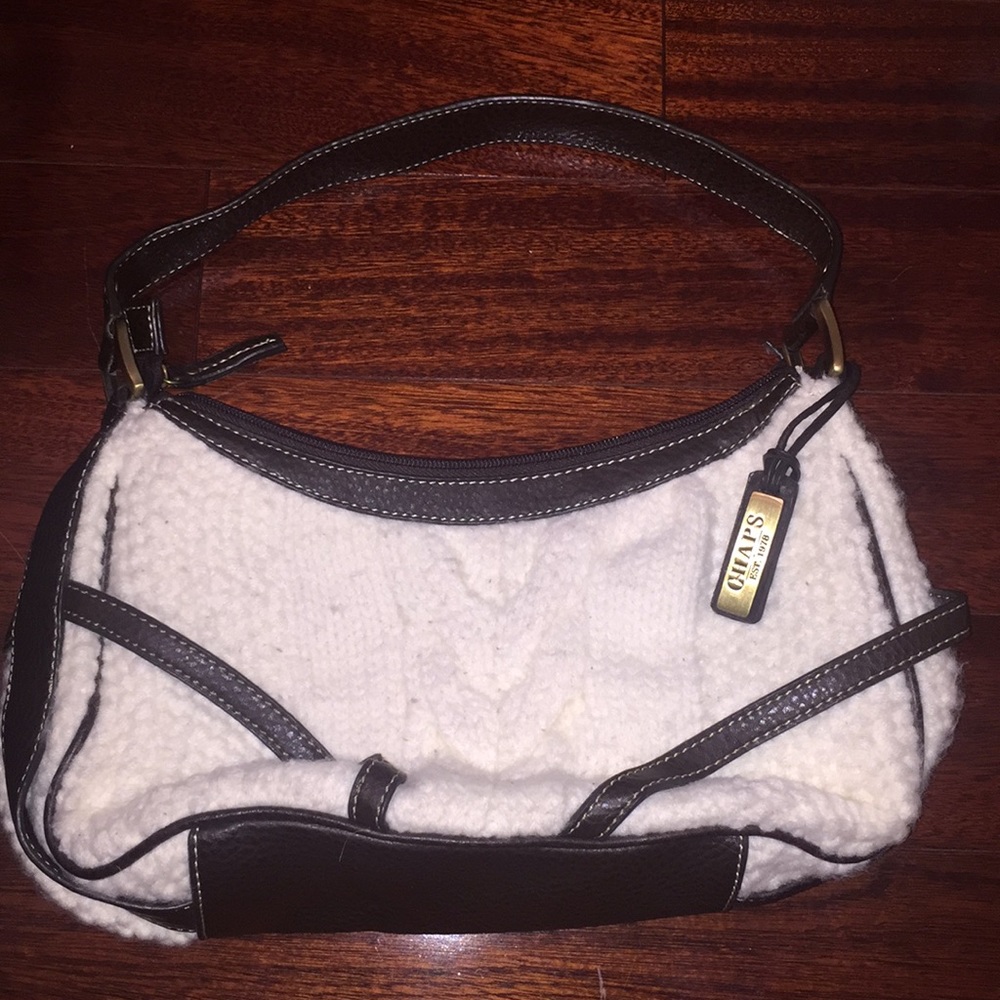 Ralph Lauren Chaps knit purse with leather trim